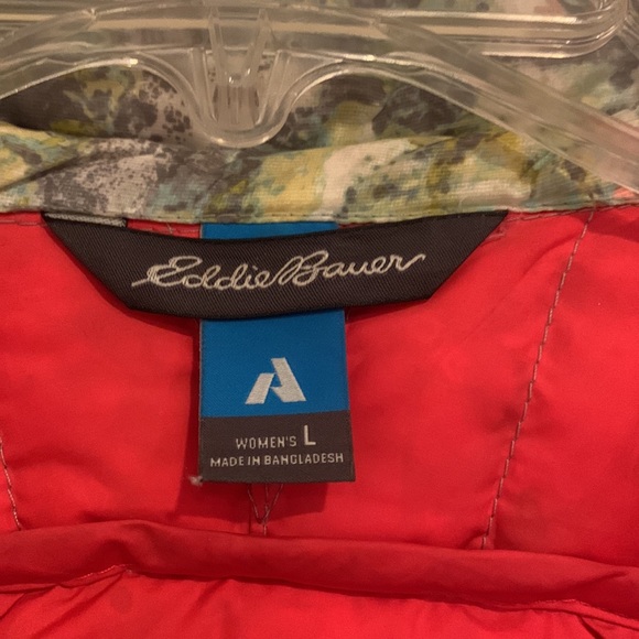 ⭐️HP!⭐️ Eddie Bauer Ascent Stormdown 800 goose down coat womens L grey yellow - Picture 3 of 6